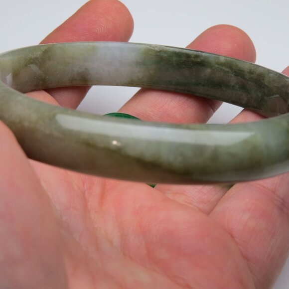 "Extra Large Natural Jade Bangle + Jade Ring & Donut 68-70mm" - Picture 3 of 3